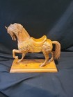 Hand Carved Wooden Carousel Horse  Folk Art Artist Signed Pulida 2004  11  X 11 