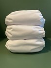 Lot Of 3 White Alvababy Cloth Diapers Newborn Baby Hook   Loop W  Inserts Pocket