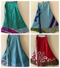 Indian Vintage Silk Saree Wrap Skirt Silk Sari Skirt Pack Of 5 Pcs