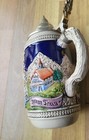 Vintage German Lidded Beer Stein Collectible Gerz 7  In The Mountains 
