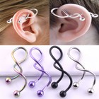 1pc 14g Surgical Steel Industrial Barbell Earring Cartilage Ear Piercing Jewelry