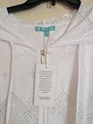New White Hood Beach Mesh Bathing Swim Suit Cover-up 2x  Womens  Zip Up Pockets