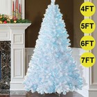 Christmas Tree Artificial Xmas Diy Spruce 4  5  6  7  With Blue Led Lights Stand