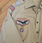 Official Boy Scouts Of America Ls Shirt Adult Button Front Shirt Knots Patches