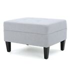 Zahra Contemporary Tufted Fabric Ottoman