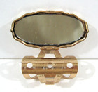 Vintage Diamond Cut Gold Mon Image Flip Up Mirror Lipstick Holder Paris Presents