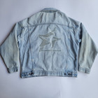 Vintage Denim Trucker Jacket Men s Large L Tyca Faded Wash Distressed Usa 90s