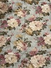 10yd Vtg French Jacobean Cabbage Rose Lilac Bouquet Fabric Damask Print Lot Bulk