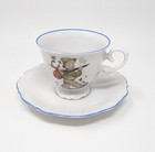 Vtg Sister Berta Hummel Originals Porcelain Footed Teacup W Saucer West Germany