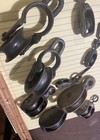 Antique Vintage Lot Of 9 Pulleys - Small Size Pulleys - 1 5 Inches To 4 Inches