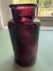 Antique Vintage Amethyst Glass Apothecary Jar Rolled Lip 8oz