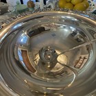 Vintage Silverplate Sheridan 17    Punch Bowl W  Ornate Rim With Ladle -ice Bucket