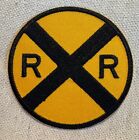 Railroad Xing Patch Embroidered Iron-on Road Sign Train Rr Crossing Railway New