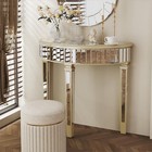Half-moon Mirrored Console Table Tall Semi Circle Entryway Desk 3 Legs