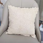 2pcs 16  Vintage Handmade Crochet Cotton Lace Pillow Case Throw Cushion Cover