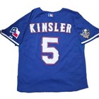 Majestic Texas Rangers Ian Kinsler 2010 World Series Jersey Size 50 Blue Mlb