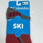 New - Columbia - Ski Over The Calf - Men s Wool Blend Socks - Size M - Red Grey