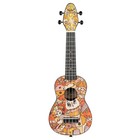 Ortega K2-vp Keiki Design Series Soprano Ukulele Bundle  Voodoo Puppet Graphic