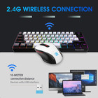 2 4g 60  Wireless Gaming Keyboard And Mouse Combo  Black-white   Include Mini 60