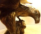 Brass American Eagle Large Statue 13 1 2 h 18  Wing Span Vtg