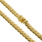 Men s Gold Plated 5-12mm   20-26  Miami Cuban Link Chain Box Clasp Safety Lock