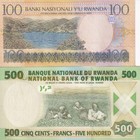 Rwanda Set 2 Pcs 100 500 Francs 2003 2004 P 29 P 30 Unc
