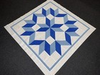 Carpenter Star Baby Or Lap Quilt Top - Light Blue dark Blue