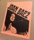 Joan Baez With Guitar 17x22  Vintage 1960s 70s Poster - Near Mint 