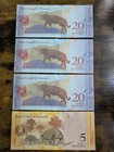 Banco Central De Venezuela Banknotes Lot 3x 20   1x 5 Bol  vares Uncertified
