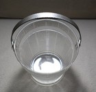 Vintage Mid-century Clear Glass Ice Bucket With Hammered Aluminum Handle