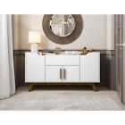 Manhattan Comfort Addie 53 54  Sideboard With 5 Shelves  White