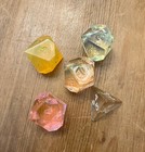 5 Vintage Crystal Clear Sharp Edge D   D Dice - Armory  Golden Opal