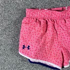 Under Armour Girls Heatgear Shorts Small Pink Geometric Athletic Running Soccer