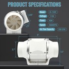 4 Inch Duct Fan Inline Ventilation Exhaust Fan 280 Cfm Duct Intake Air Fan