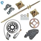 Rear Live Axle Kit 44  W  Brake Assembly Chain Sprocket For Go Kart Quad Atv Us
