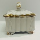 Vintage Nasco Hand Painted Rose Design Porcelain Dresser Box Trinket jewelry Box