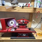 Blademaster Ice Skate Sharpener Machine Red Metal W  Dust Hood  Blade Guard