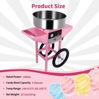 Commercial Cotton Candy Machine With Cart Sugar Floss Maker 1000w Party