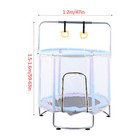 Adjustable Kids Trampoline With Net Horizontal Bar Basketball Hoop Indoor  Blue