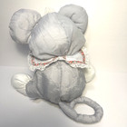 Vintage 1987 Fisher Price Puffalump Grey Christmas Mouse W candy Cane Plush