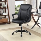 Home Office Chair Ergonomic Desk Chair Pu Leather Task Chair Rolling Swivel