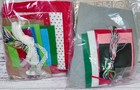 Vintage 80s Mice Felt Christmas Ornament Craft Kit Lot Santa Mrs Claus Wheels