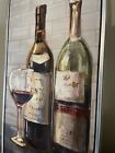 24   x12    Impasto Wine Glass Bottle Painting Home Decor