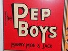 Vintage The Pep Boys Guardians Of Your Car Auto Acessories Heavy Metal Sign