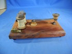 Home Made Home Brew Vintage Cw Straight Key Telegraph Ham Radio Qrp Wood Base