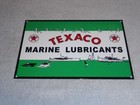 Vintage Texaco Marine Lubricants W  Boats 12  Metal Outboard Gasoline   Oil Sign