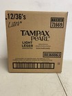 Tampax Pearl Lite Unscented Tampons 432 Count 12 Packs Light Flow
