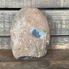 Polished Agate Geode Half 4 5  Natural Chalcedony Druzy Crystal Display Stone