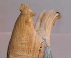 Antique Vintage Pair Unique Folk Hand Carved Wood Knot Branch Chickens