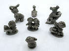 Pewter Figurines Assorted Lot 7 Pieces Spoontiques Rawcliffe 80s Animals Kids